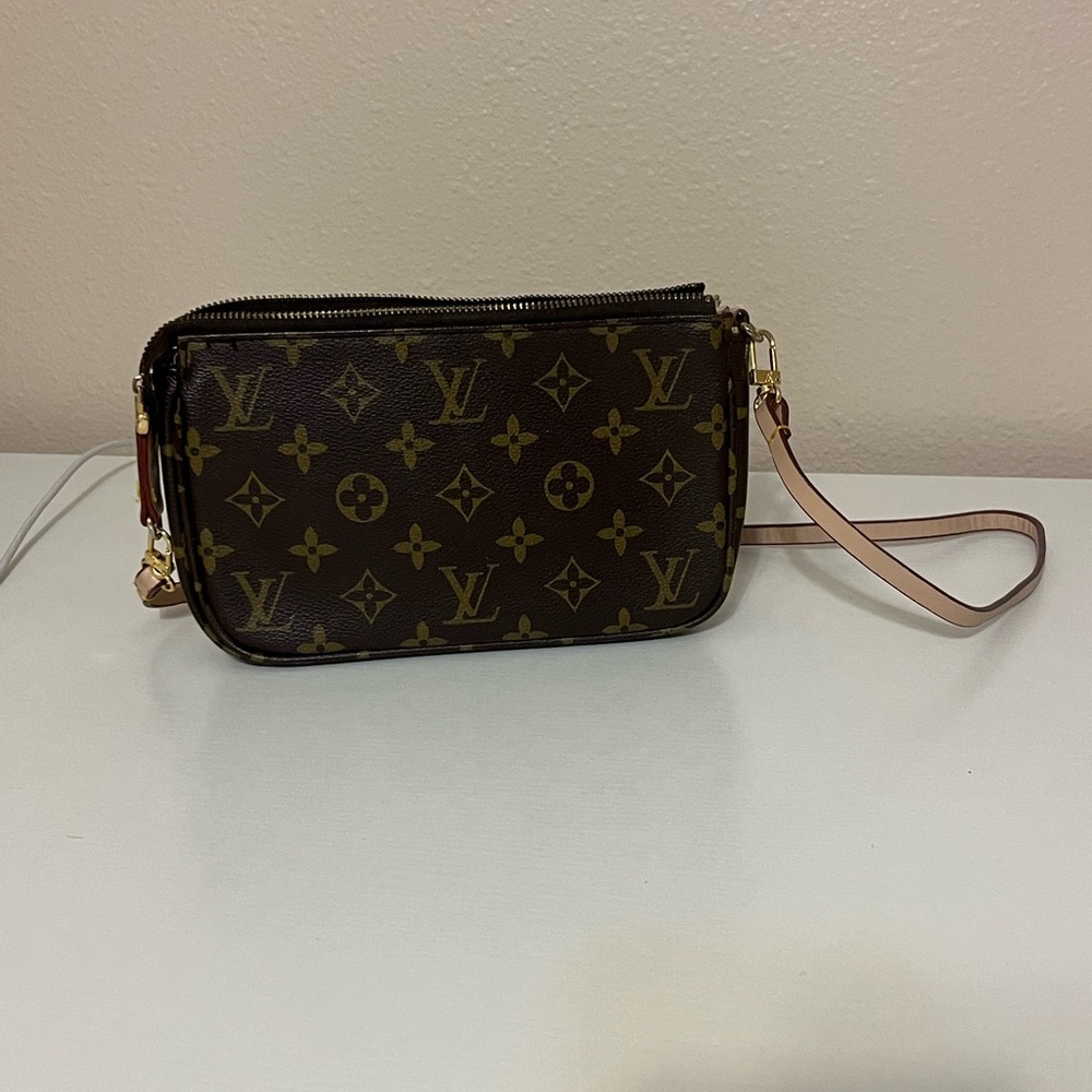 Faux LV Brown Monogram Crossbody